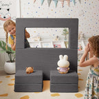 MeMoreCool Modular Kids Couch, Corduroy Play Toddler Couch - Image 2