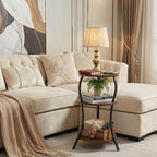 Vintage Small Round Side Table, 3-Tier Slim Waist Circular End Table - Image 2