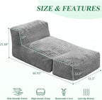 Hobestluk Bean Bag Chair Big Bean Bag Lounger - Image 2