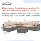 7 Piece Outdoor Patio Furniture Set, All Weather Conversation Set - Image 3