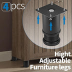 3 Inch Metal Furniture Legs Stainless Steel Adjustable Legs Black Metal Legs - Image 5