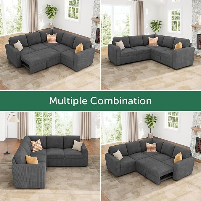 HONBAY Modular Sectional Sleeper Sofa - Image 4
