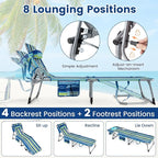 Goplus Tanning Chair, Folding Adjustable Patio Lounge Chair - Image 4