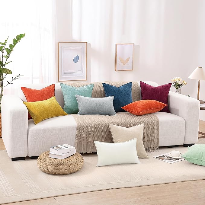 decorUhome Summer Couch Euro Sham Throw Pillow Covers 22x22 Set of 2, - Image 8