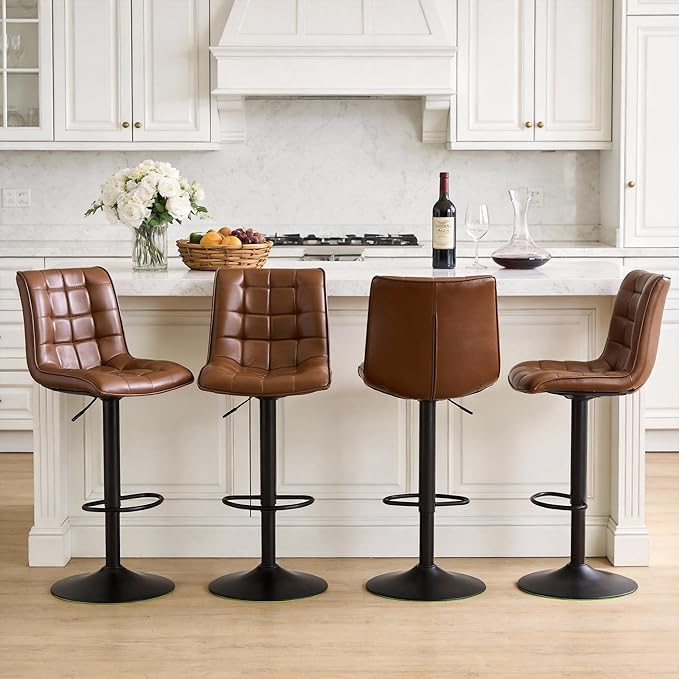 FIRAVOE Counter Height Bar Stools, Swivel Barstools Set of 4 by FIRAVOE