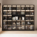 Mekminop Bookcase with Glass Doors and RGB Led Lights, Combination Display by Mekminop