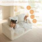 MAXYOYO Extra Wide Kids Bean Bag Chair, Comfy Faux Fur Bean Bag Sofa - Image 3