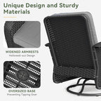 Aoxun 3 Pieces Patio Furniture Set, Patio Swivel Rocker Chairs Set of 2 - Image 5