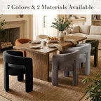 Modern Chenille Barrel Dining Chair Upholstered Fabric Dining Room Chair - Image 6