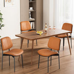 REONEY Dining Chairs Set of 2, Mid-Century Modern Upholstered PU Leather Chairs - Image 3