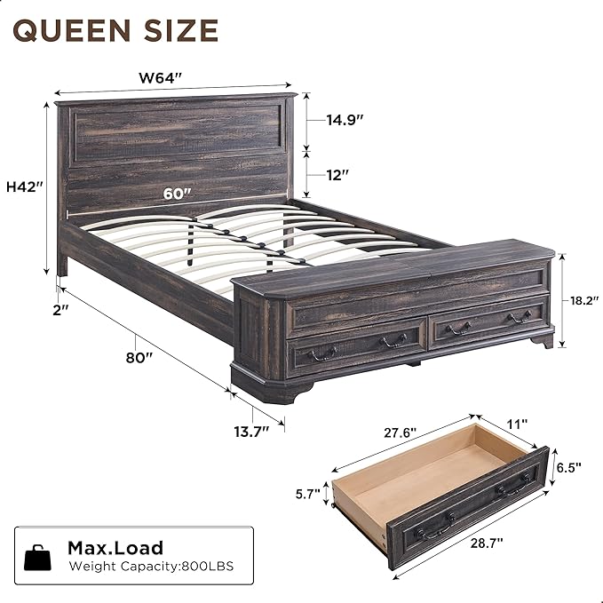 T4TREAM Farmhouse Queen Bed - Image 2