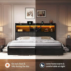 LARMACE Queen Bed Frame with 6 Storage Drawers, Bed Frame Queen Size with Linen - Image 8