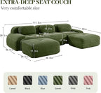 Boneless Sectional Couch, No Assembly Required, 117.3” U Shaped Modular Cloud - Image 3