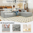 95" Cloud Sectional Couch with L-Shape Chaise, Modular Comfy Sofa Chaise Longue - Image 4