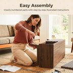 AODK 59" TV Stand for 55"/60"/65" TVs, Mid-Century Modern Fluted Entertainment - Image 6