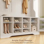 Itaar Hall Tree with Bench and Shoe Storage, 5-in-1 Entryway Bench with Coat - Image 5