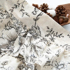 jinchan Ruffled Floral Valance Linen Shabby Chic Small Window Curtain 18 Inch - Image 6