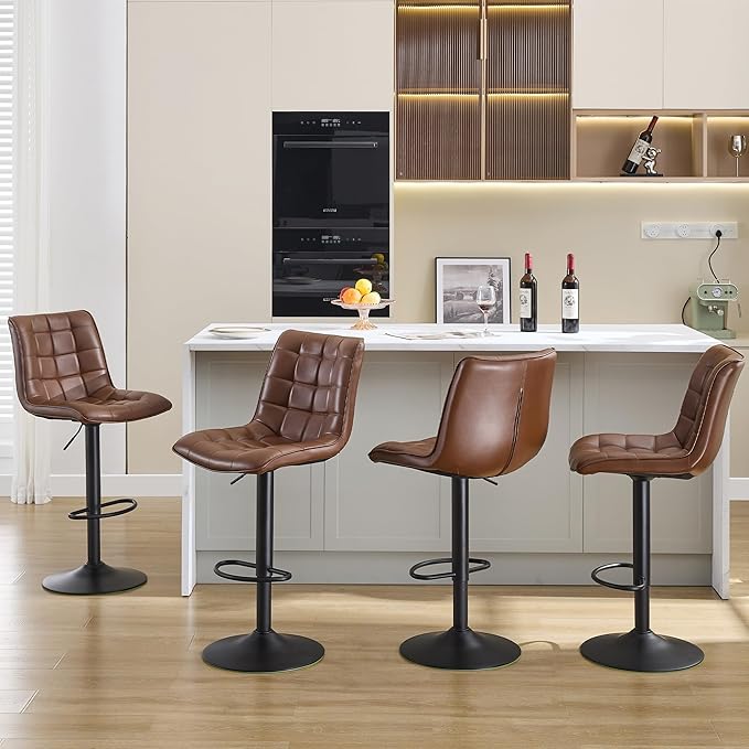 FIRAVOE Counter Height Bar Stools, Swivel Barstools Set of 4 - Image 7