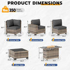 Patio Furniture Set, Wide Armrest Outdoor Furniture Set - Image 3