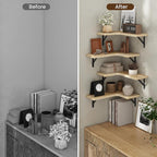 Venusmiles Corner Floating Shelves Set of 4, Wall Mounted L-Shaped Storage - Image 6
