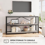 LVB Farmhouse Industrial Console Table, Wood Metal Foyer Entryway Sofa Tables - Image 9