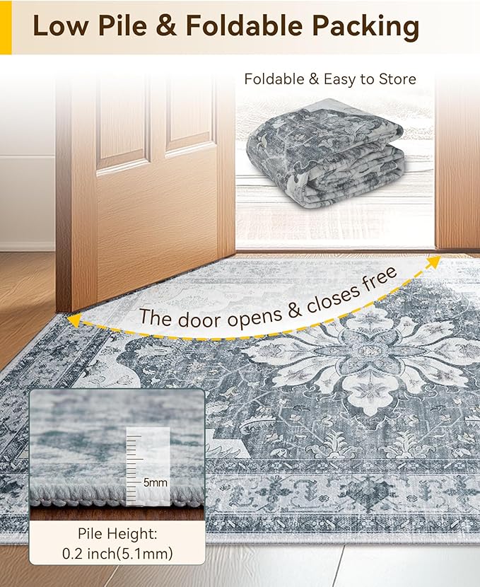 RELEANY Area Rugs 2'x4' Kitchen Rugs Entry Rug Small Rugs - Image 5