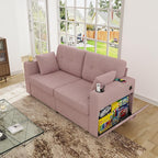 67" Small Loveseat Couch with Storage, USB Charging and Cup Holder, Space - Image 8
