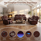 3-Piece Leather Power Recliner Sofa Set - Image 3