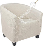 SearchI Waterproof Club Chair Slipcover Stretch Barrel Chair Covers Jacquard by SearchI