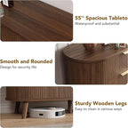 Decofy Fluted 6 Drawers Dresser, Curved Profile & Sturdy Legs, Wood TV Stand - Image 6