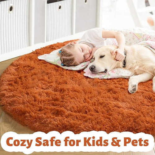 Amdrebio Burnt Orange Round Rugs 6Ft - Image 2