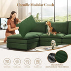 Vesgantti 101" V-Shaped Corner Couch Sectional, 7 Seat Customizable Modular - Image 6