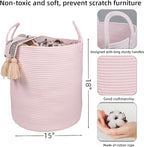 XUANGUO Cotton Rope Laundry Basket Hamper - Image 2