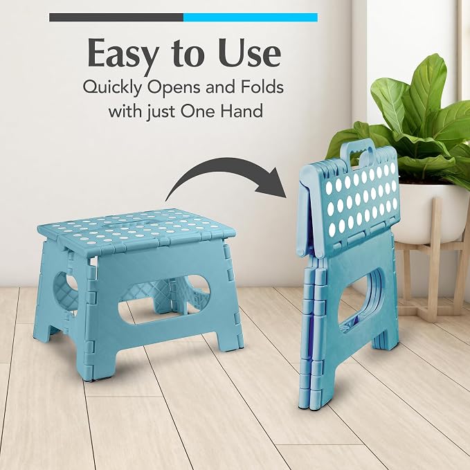 Handy Laundry Folding Step Stool 9 Inch – Sturdy Plastic Foldable Step Stool - Image 3