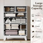 BORNOON 46" Tall Dresser for Bedroom, 6-Drawer Fluted Chest of Drawers - Image 4