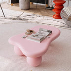 47.2" Cloud Coffee Table with 3 Ball Legs, Modern Irregular Center Table by BSYEIO