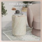 LeisureMod 14” Wide Round Side Table in Fiberstone - Image 8