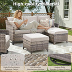 Buenhomino Outdoor Patio Furniture Set-PE Wicker Sofa Couch - Image 2