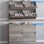 BORNOON Shoe Cabinet with 4 Flip Drawers, Narrow Hidden Shoe Storage Cabinet - Image 5