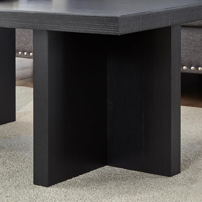 Roundhill Furniture Mchome 3-Piece Coffee Table Set, Coffee Table and Two End - Image 6