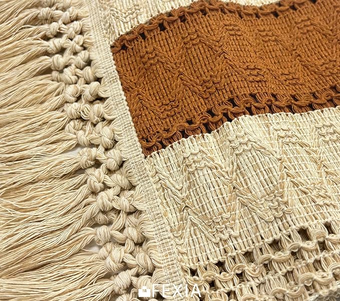 FEXIA Boho Table Runner 72 Inches Long Macrame Summer Decor Coffee Table Cover - Image 3