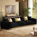 145" Oversized Velvet Chesterfield Sofa Sectional Couch by ModernSofaforLivingRoom