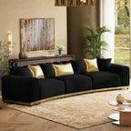 145" Oversized Velvet Chesterfield Sofa Sectional Couch by ModernSofaforLivingRoom