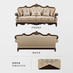 Lexicon Traditional Sofa Couch for Living Room, Rolled Arm Sofa - Image 4