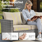 ovios 9 Pieces Patio Furniture Set, Outdoor Wicker Sofa Couch - Image 6