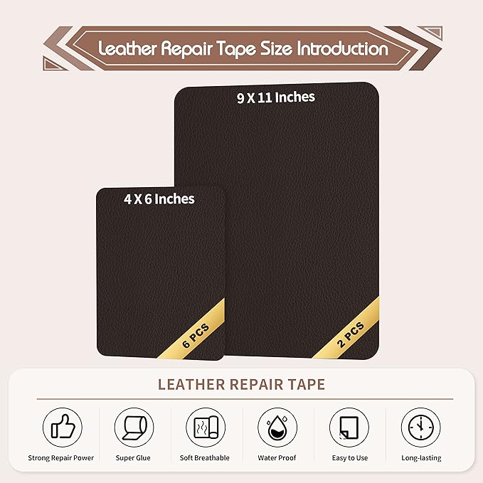 KING MOUNTAIN Leather Repair Patch, 2 Packs 9 x 11 Inches self Adhesive Leather - Image 4