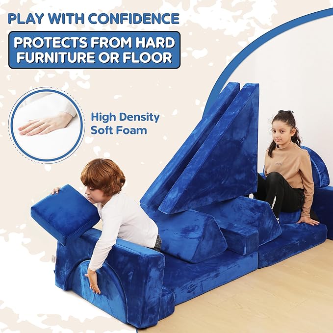 Contour Comfort Kids Couch 14 PC Modular Kids Play Couch Set – Convertible Sofa - Image 4