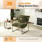 VINGLI 28" Wide Plush Upholstery Sling Modern Accent Chairs Set of 2, Cute - Image 2