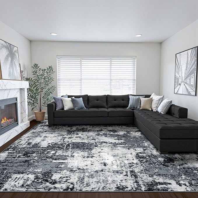 RELEANY Washable Area Rugs 8'x10' Non-Slip Modern Abstract Soft - Image 8