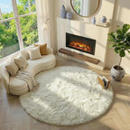 Amdrebio Ivory White Large Round Rug 8Ft - Image 5